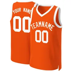 Orange White Classic Basketball Jersey
