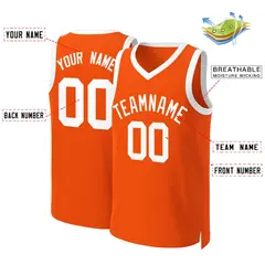 Orange White Classic Basketball Jersey 2