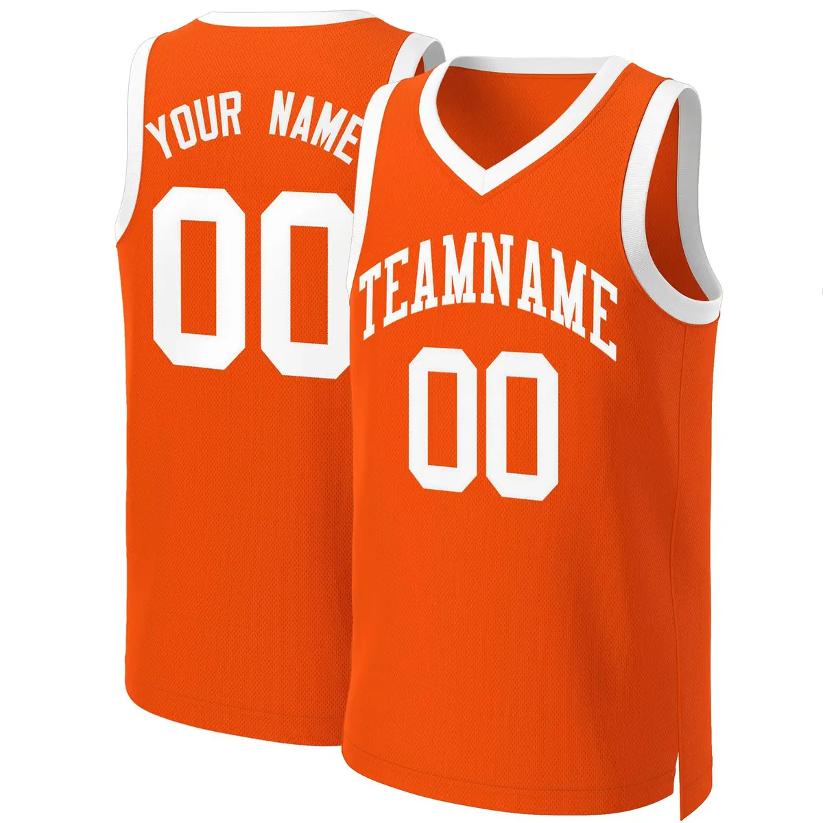 Orange White Classic Basketball Jersey