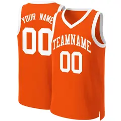 Orange White Classic Basketball Jersey 1