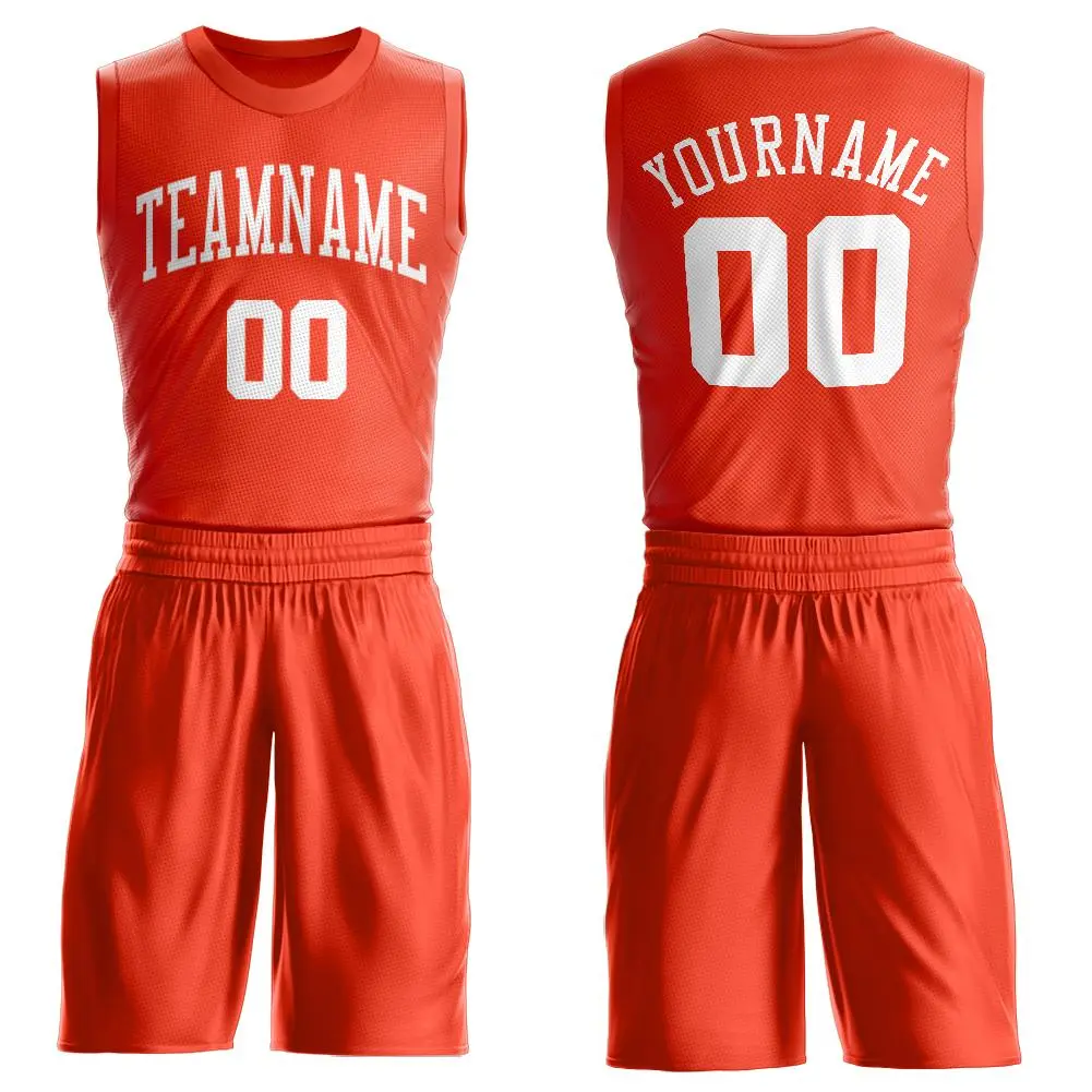 Orange White Classic Basketball Jersey