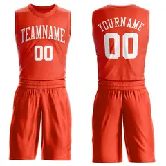 Orange White Classic Basketball Jersey 1