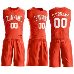 Orange White Classic Basketball Jersey 2