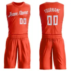 Orange White Classic Basketball Jersey 1