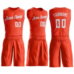 Orange White Classic Basketball Jersey 2