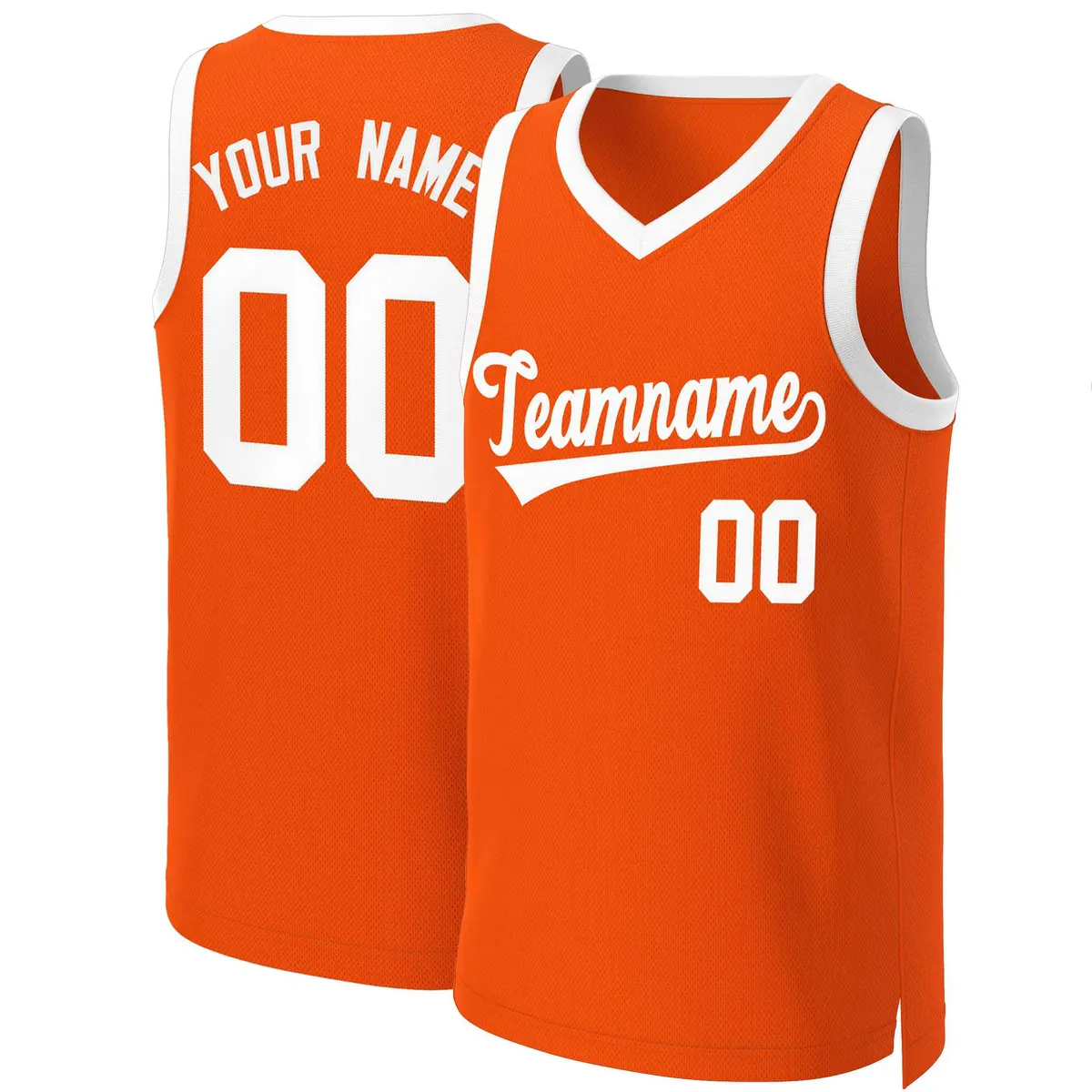 Orange White Classic Basketball Jersey