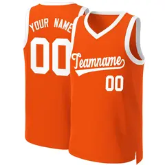 Orange White Classic Basketball Jersey 1
