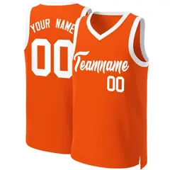 Orange White Classic Basketball Jersey 1