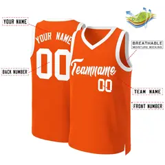Orange White Classic Basketball Jersey 2