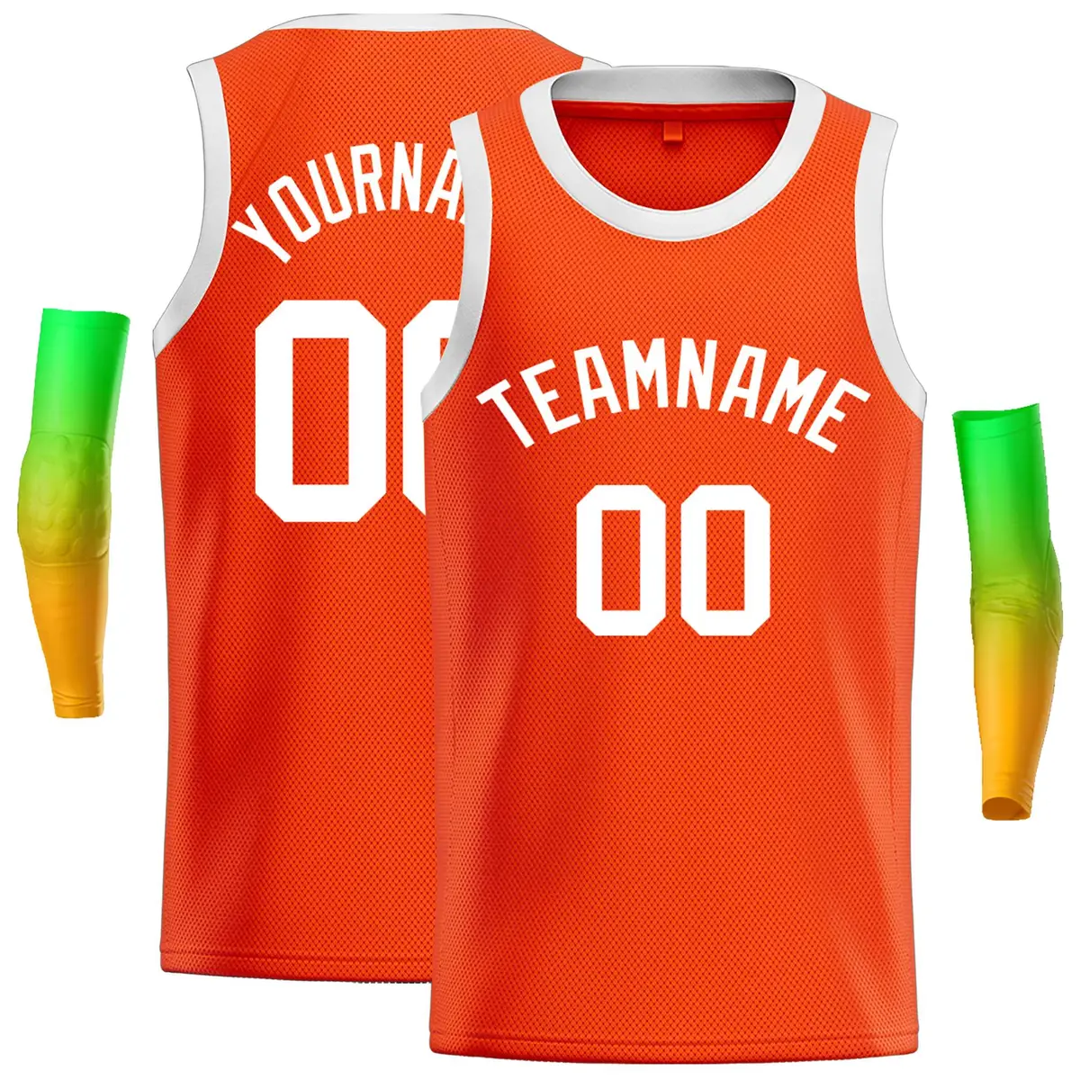 Orange White Classic Casual Basketball Jersey