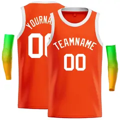 Orange White Classic Casual Basketball Jersey