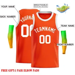 Orange White Classic Casual Basketball Jersey 2