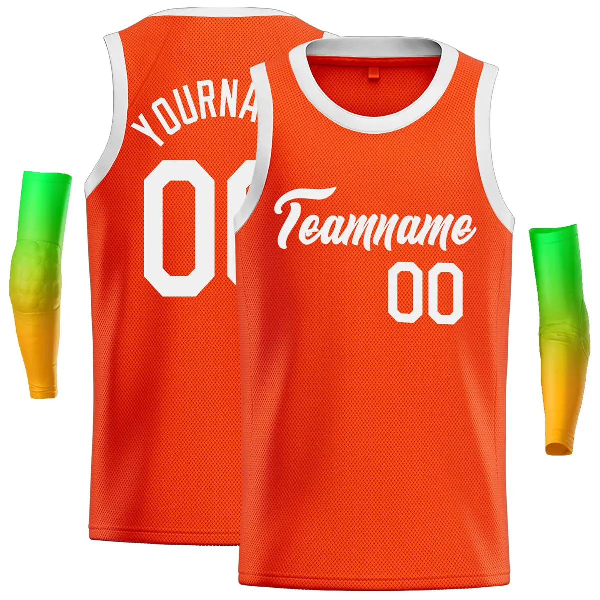 Orange White Classic Casual Basketball Jersey