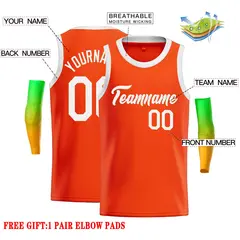 Orange White Classic Casual Basketball Jersey 2