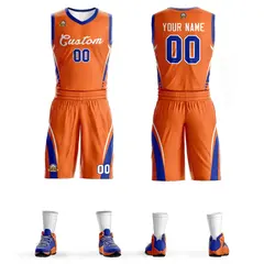 Orange White Classic Mesh Basketball Jersey