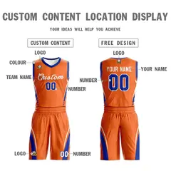 Orange White Classic Mesh Basketball Jersey 3