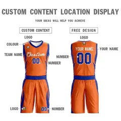 Orange White Classic Mesh Basketball Jersey 3