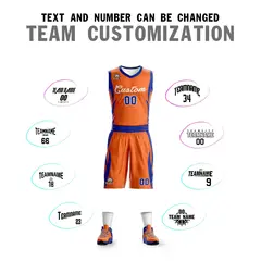 Orange White Classic Mesh Basketball Jersey 4
