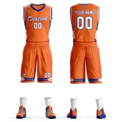 Orange White Classic Mesh Basketball Jersey
