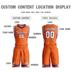 Orange White Classic Mesh Basketball Jersey 3