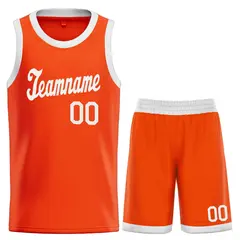 Orange White Classic Sets Sports Uniform Basketball Jersey