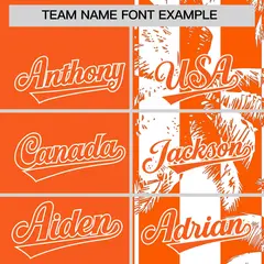 Orange White Coconut Tree Split Baseball Jersey 3