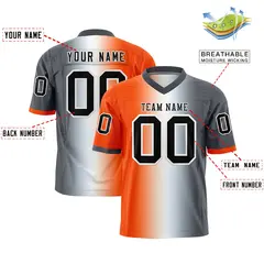 Orange White-Dark Gray Gradient Football Jersey 2