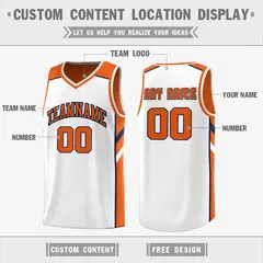 Orange White Double Side Athletic Basketball Jersey 3