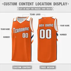 Orange White Double Side Basketball Jersey 2
