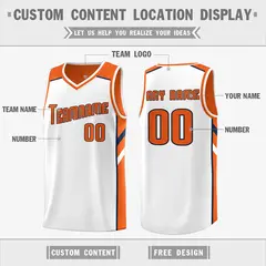 Orange White Double Side Basketball Jersey 3