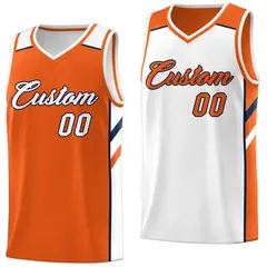 Orange White Double Side Casual Basketball Jersey