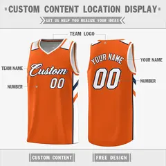 Orange White Double Side Casual Basketball Jersey 2