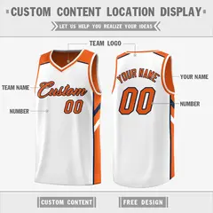 Orange White Double Side Casual Basketball Jersey 3