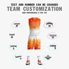 Orange White Double Side Sets Basketball Jersey 2