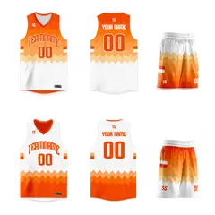 Orange White Double Side Sets Basketball Jersey 3
