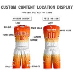 Orange White Double Side Sets Basketball Jersey 4