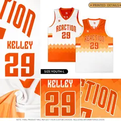 Orange White Double Side Sets Basketball Jersey 6