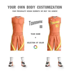 Orange White Double Side Sets Basketball Jersey 4
