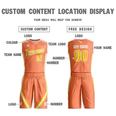 Orange White Double Side Sets Basketball Jersey 5