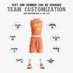 Orange White Double Side Sets Basketball Jersey 2