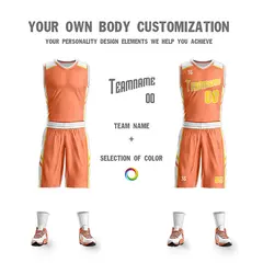Orange White Double Side Sets Basketball Jersey 4