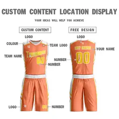 Orange White Double Side Sets Basketball Jersey 5