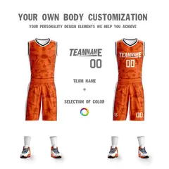 Orange White Double Side Sets Basketball Jersey 3