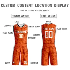 Orange White Double Side Sets Basketball Jersey 4