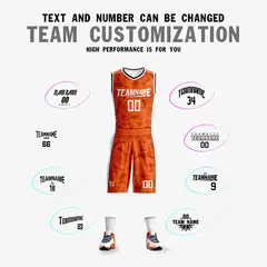Orange White Double Side Sets Basketball Jersey 5