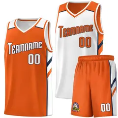 Orange White Double Side Sets Men Basketball Jersey