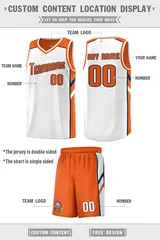 Orange White Double Side Sets Men Basketball Jersey 2