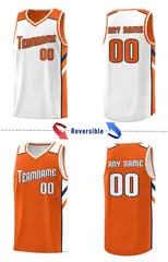 Orange White Double Side Sets Men Basketball Jersey 3