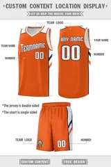 Orange White Double Side Sets Men Basketball Jersey 4