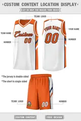 Orange White Double Side Sets Men Basketball Jersey 2